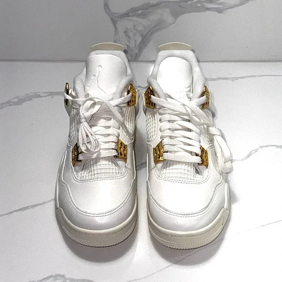 Nike Air Jordan 4 Metallic Gold Women's Size 9.5 Men's 8 B-GRADE - Picture 3 of 6